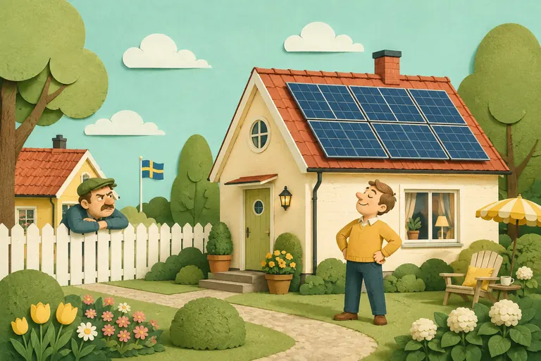 Hushållskort med ett hus och solceller