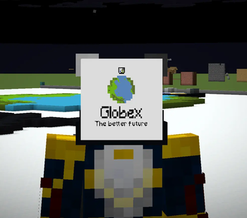 A Minecraft player wearing a rendered map as a face mask