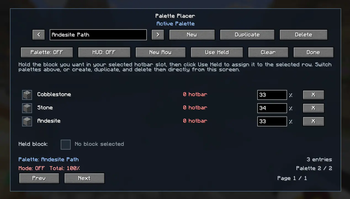 Palette Placer’s weighted block-palette interface